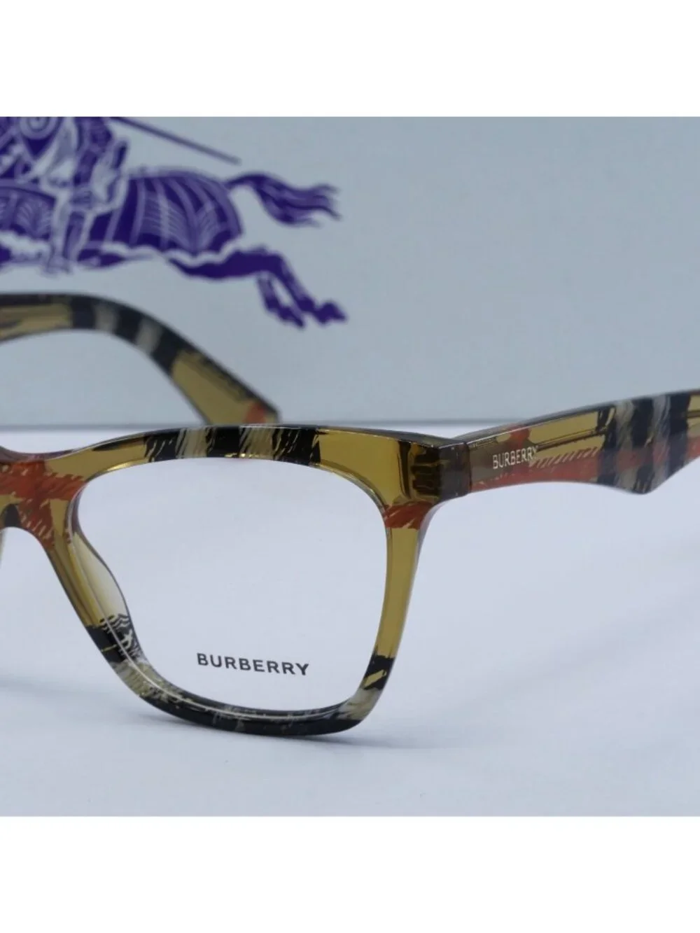 Burberry BE2416 4146 Cat Eye Eyeglasses 52mm - Check Sand